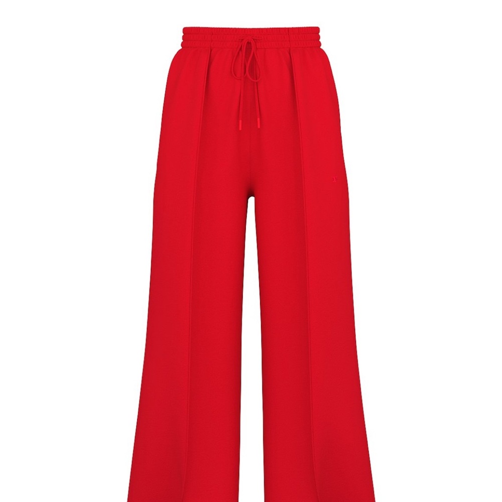 PINK Victoria's Secret Large Ivy Fleece Vermillion Red Wide-Leg SweatPants